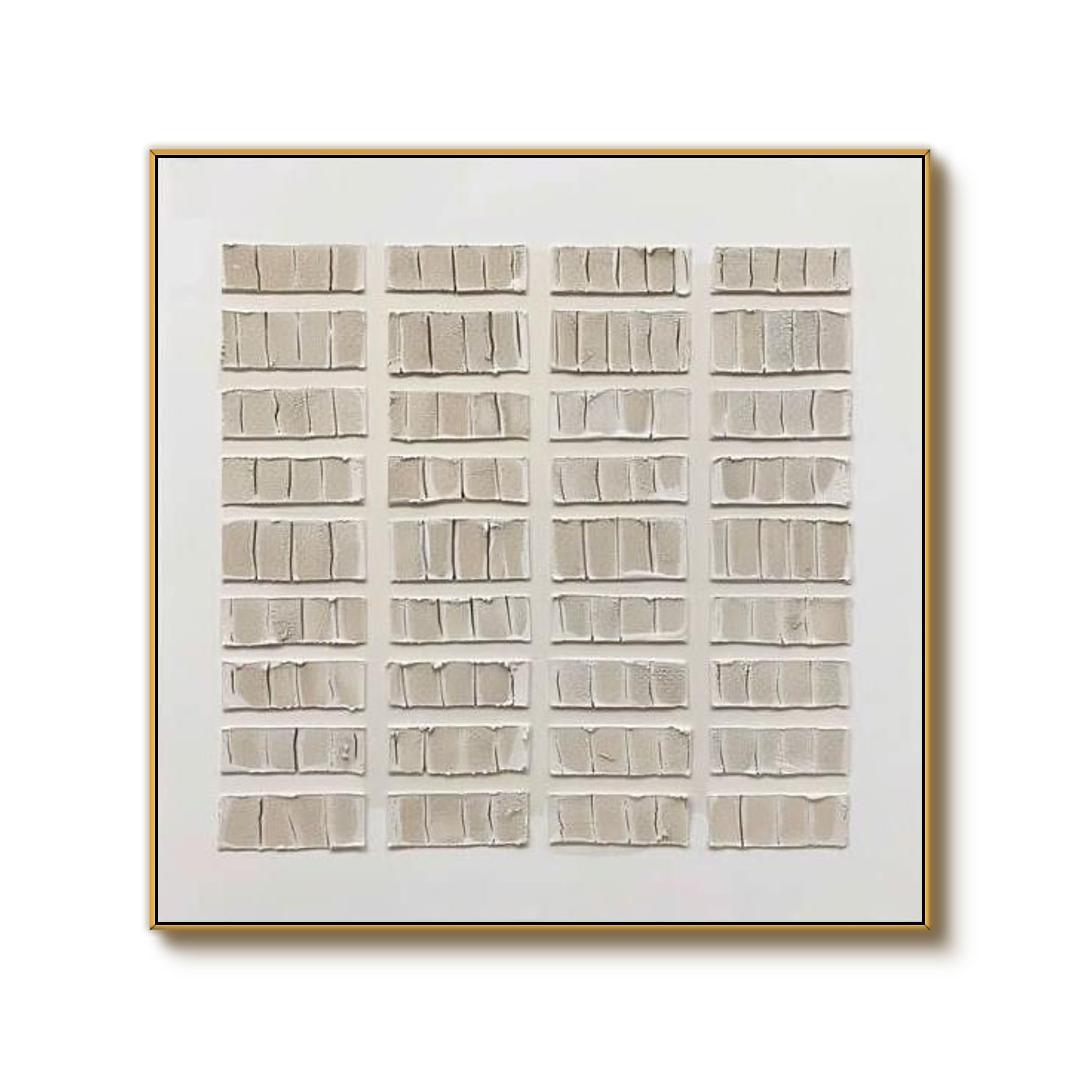 Beige and Brown Wabi Sabi Wall Art - Structured Harmony I - Hues Art Lab