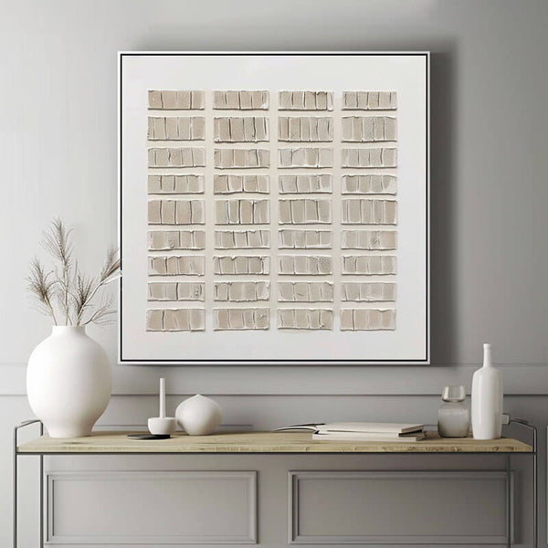 Beige and Brown Wabi Sabi Wall Art - Structured Harmony I - Hues Art Lab