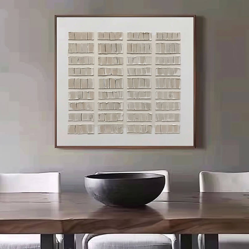 Beige and Brown Wabi Sabi Wall Art - Structured Harmony I - Hues Art Lab