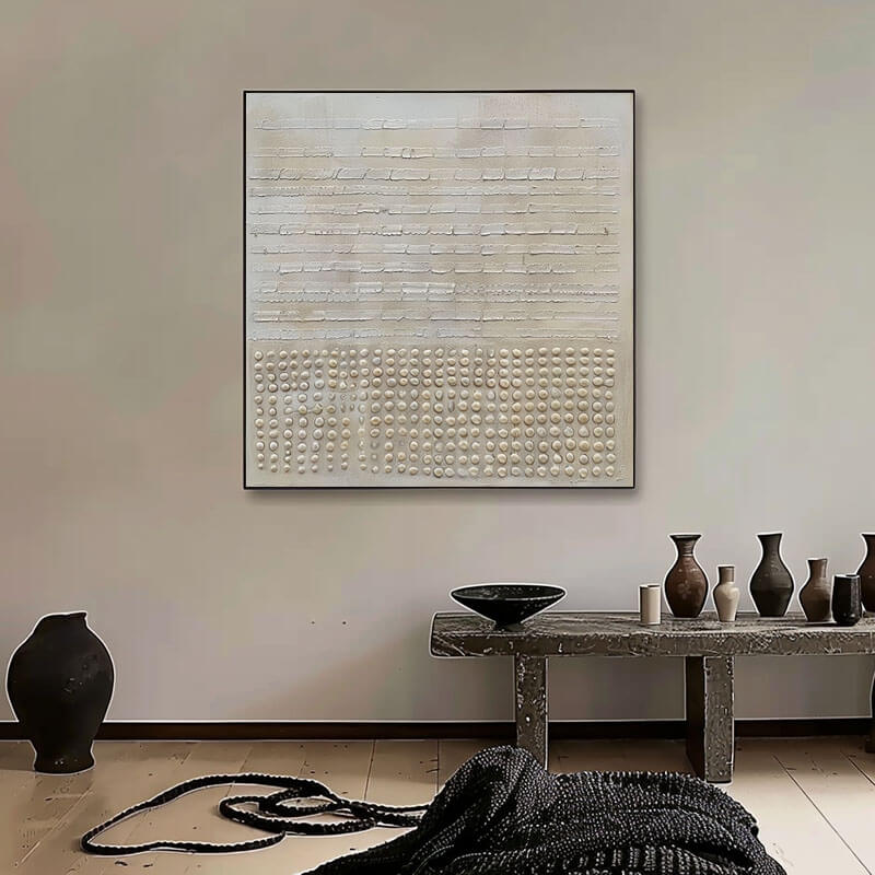 Wabi Sabi Abstract Wall Art Painting - Subtle Symphony - Hues Art Lab