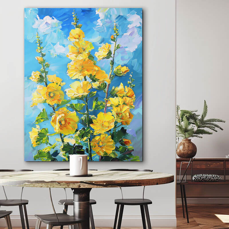 Original Abstract Art Painting - Summer Flowers - Hues Art Lab