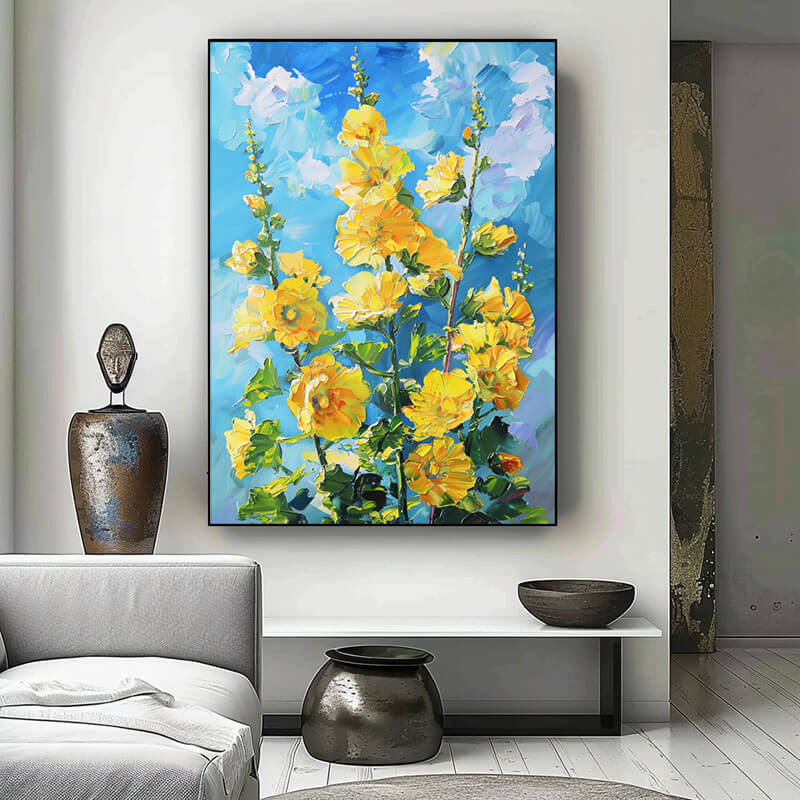 Original Abstract Art Painting - Summer Flowers - Hues Art Lab