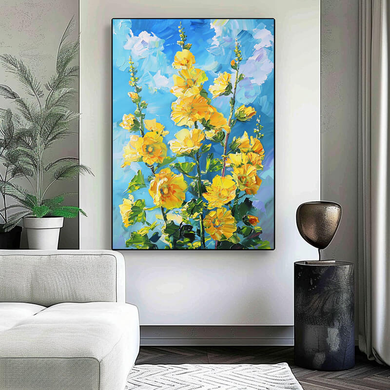 Original Abstract Art Painting - Summer Flowers - Hues Art Lab