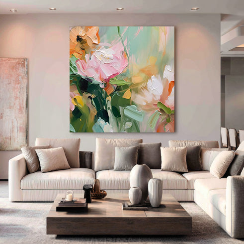 Summer Impression large summer flower wall art for fresh home decor