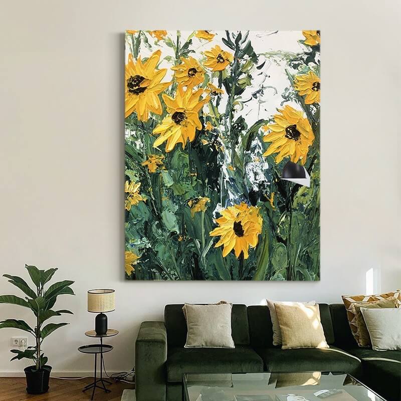 Sunflower - Large Abstract Wall Art - Hues Art Lab