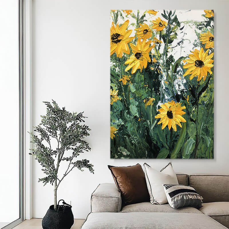 Sunflower - Large Abstract Wall Art - Hues Art Lab