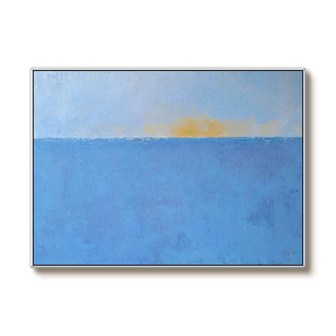 Large Abstract Landscapes Wall Art - Sunrise at Sea - Hues Art Lab