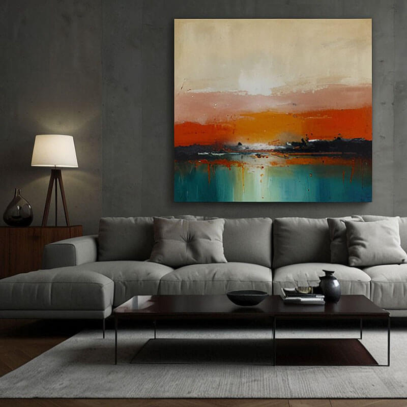 Sunset - Abstract Art Painting - Hues Art Lab