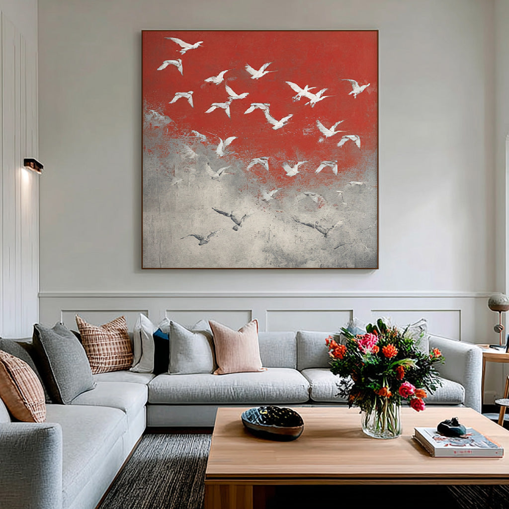 Symphony of Birds large bird wall art for nature inspired decor