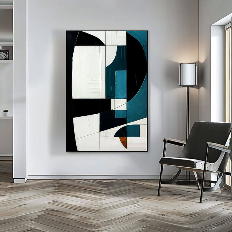 Original Abstract Art Painting - Tectonic Interplay I - Hues Art Lab