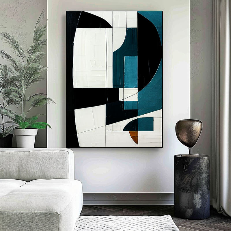 Original Abstract Art Painting - Tectonic Interplay I - Hues Art Lab