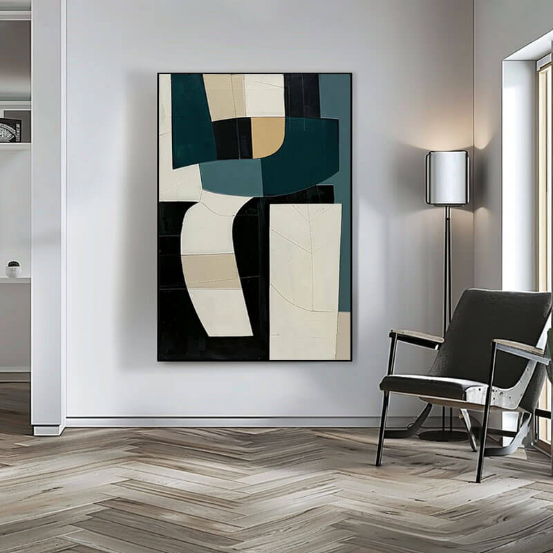 Modern Minimalist Abstract Wall Art - Tectonic Interplay - Hues Art Lab