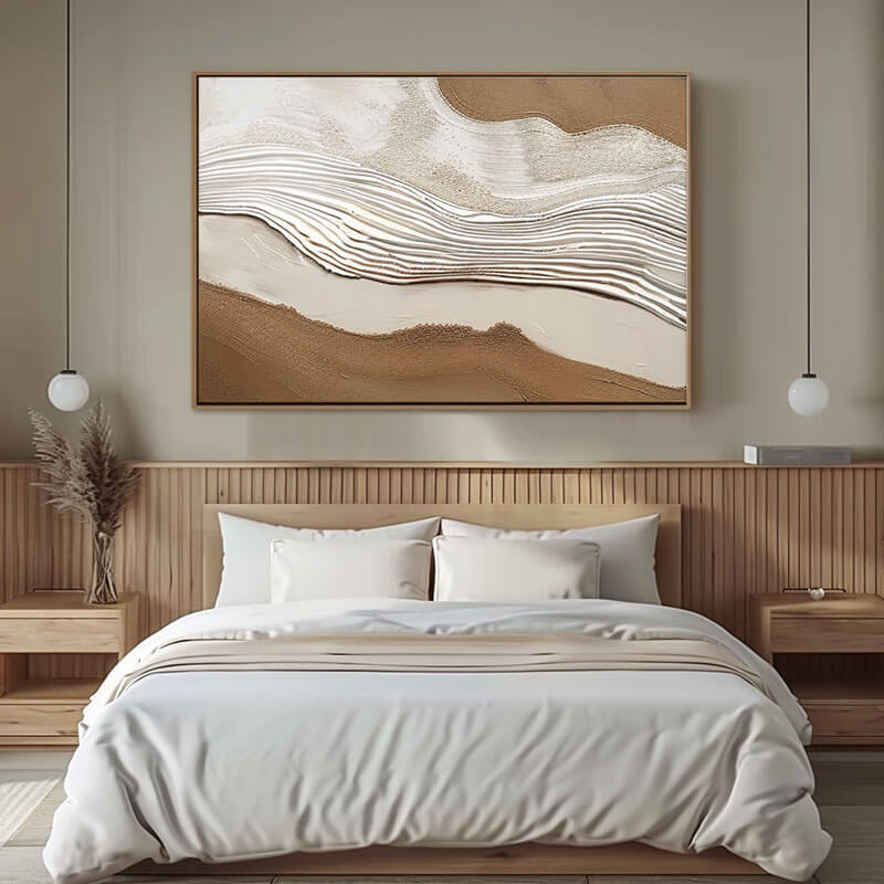 Brown Minimalist Abstract Canvas Art Painting - Terra Sway - Hues Art Lab