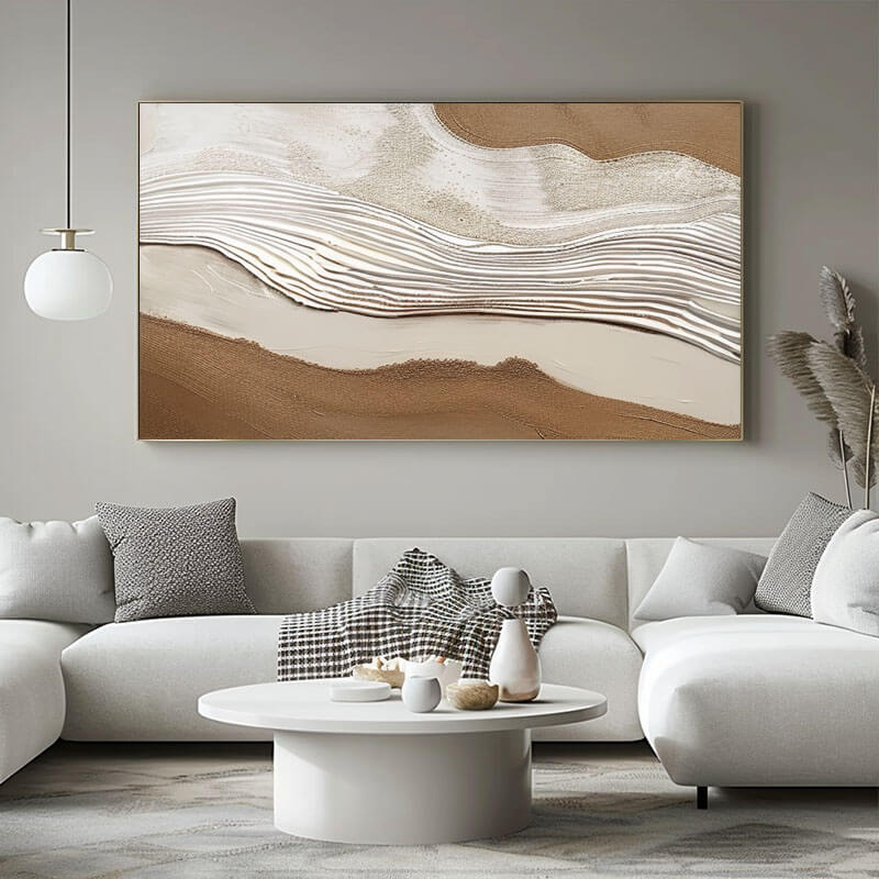 Brown Minimalist Abstract Canvas Art Painting - Terra Sway - Hues Art Lab