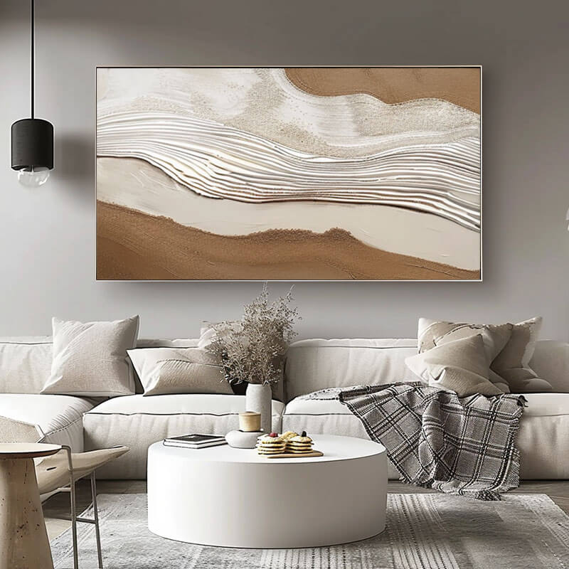 Brown Minimalist Abstract Canvas Art Painting - Terra Sway - Hues Art Lab