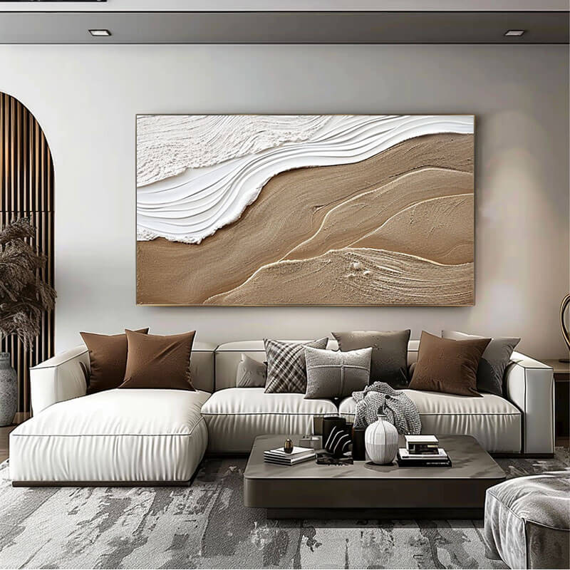 Brown Textured Abstract Canvas Art Painting - Terra Sway I - Hues Art Lab