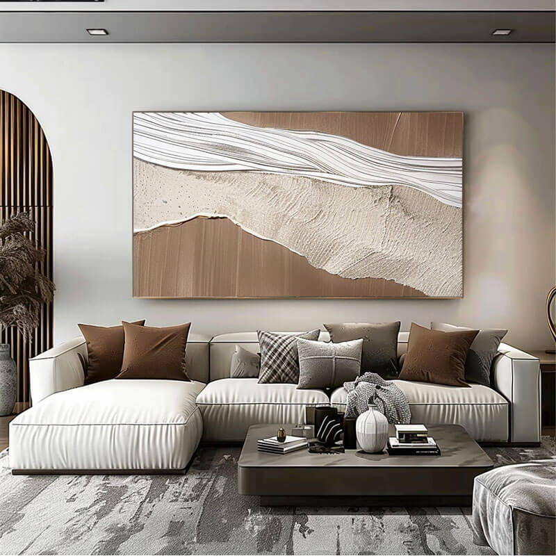 Brown Textured Abstract Canvas Art Painting - Terra Sway II - Hues Art Lab