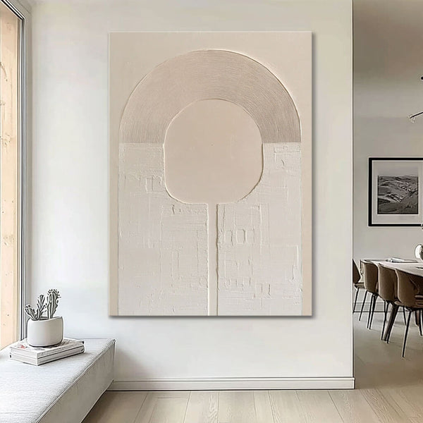 Contemporary Neutral Abstract Artwork - Elegant Beige Arch Design - The Escape - Hues Art Lab