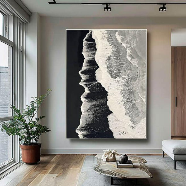 Original Abstract Textured Wall Art Painting - The Frothy Frontier I - Hues Art Lab