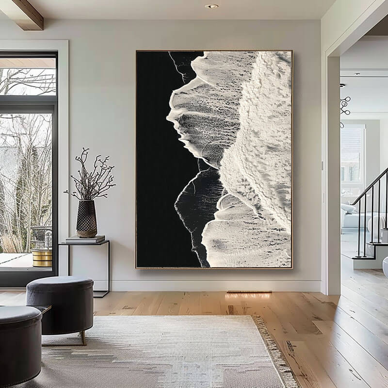 Original Abstract Textured Wall Art Painting - The Frothy Frontier - Hues Art Lab