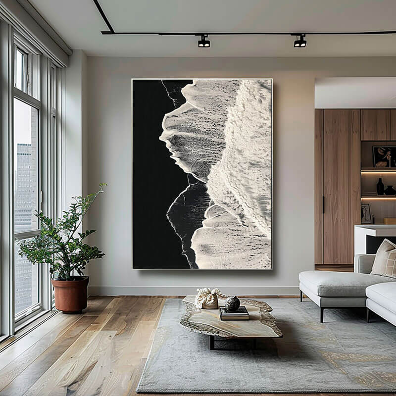 Original Abstract Textured Wall Art Painting - The Frothy Frontier - Hues Art Lab