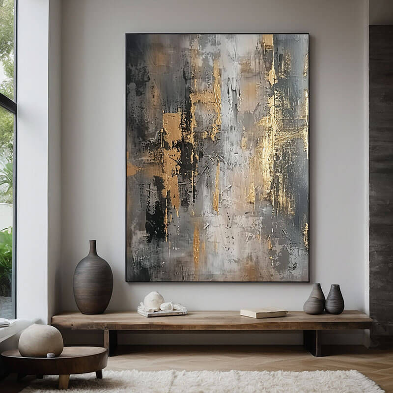 Large Abstract Textured Art Painting - The Light Within - Hues Art Lab