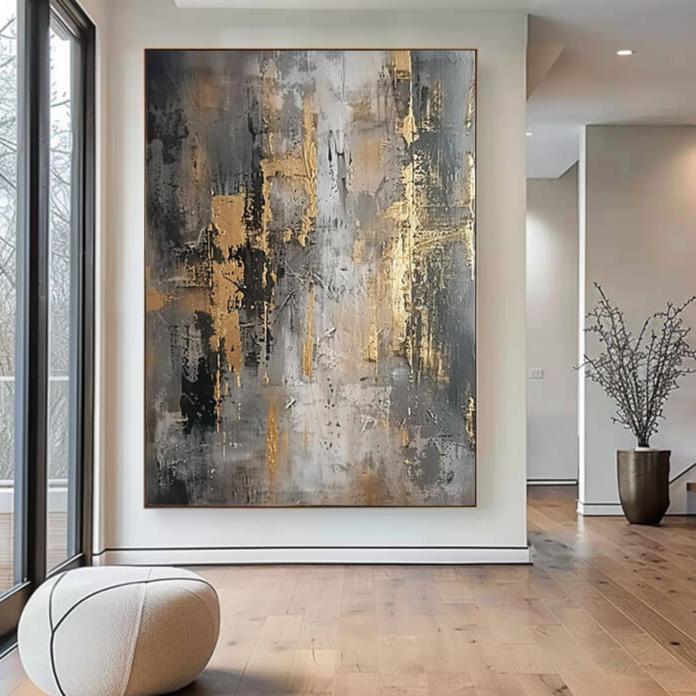 Large Abstract Textured Art Painting - The Light Within - Hues Art Lab