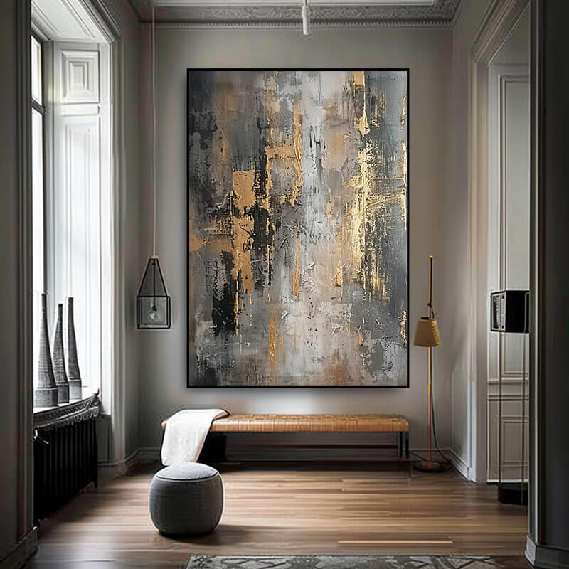 Large Abstract Textured Art Painting - The Light Within - Hues Art Lab