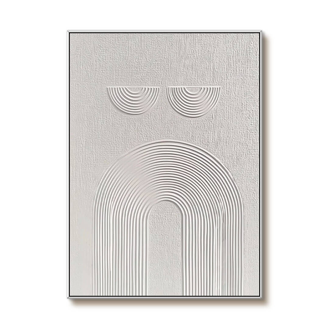 Abstract Minimalist Textured Line Art Painting - Elegant White Wall Decor by HuesArtLab - The Optimist - Hues Art Lab