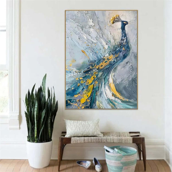 The Plume Parade - Abstract Peacock Canvas Art