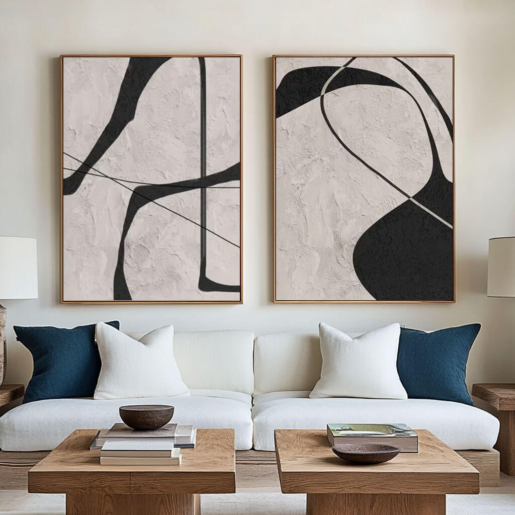 Abstract Wall Art Set of 2 - The Runes - Hues Art Lab