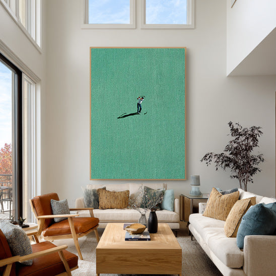 The Solitary Golfer large golf wall art for sports decor
