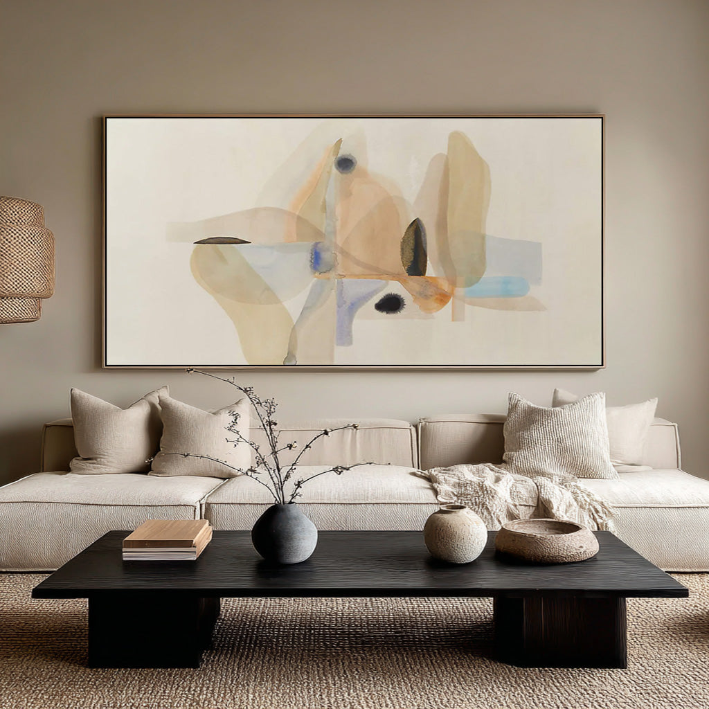 The Zen of Breathing modern ink wash style abstract wall art by Hues Art Lab