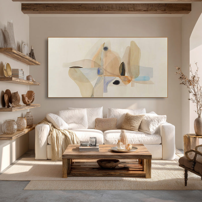 The Zen of Breathing gallery view of ink wash abstract canvas art