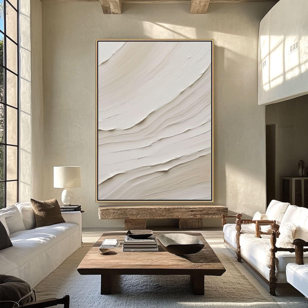 Minimalist Textured Wall Art - Tides of Light - Hues Art Lab