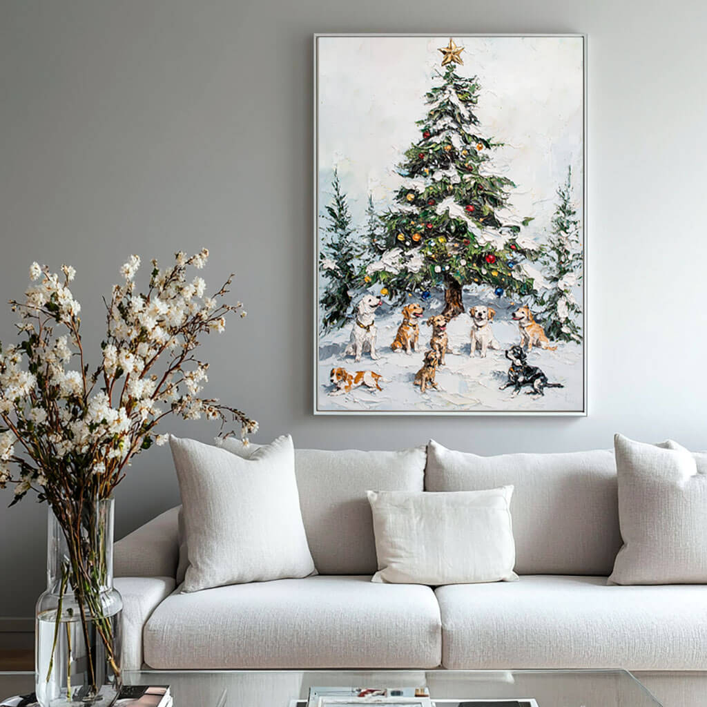 Oversized Handmade Art Painting - Together for Christmas - Hues Art Lab