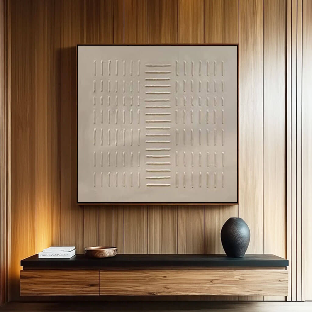 Transient Murmur - Minimalist Textured Wall Art Painting