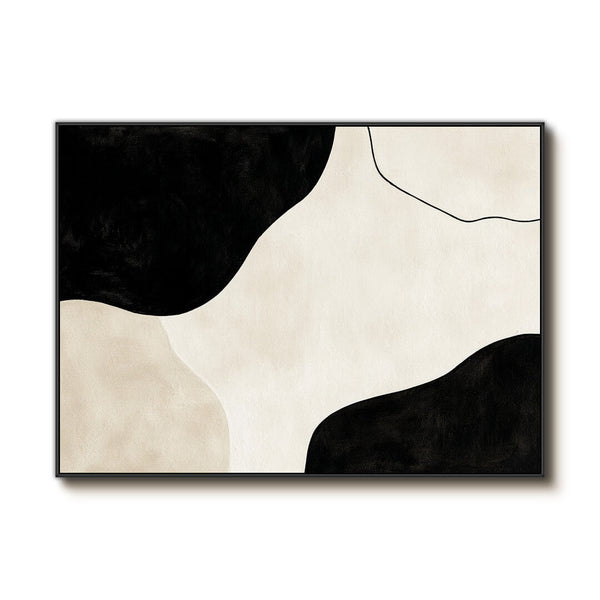 Black and White Abstract Art Painting - Contemporary Elegant Home Decor Artwork - Trapped - Hues Art Lab