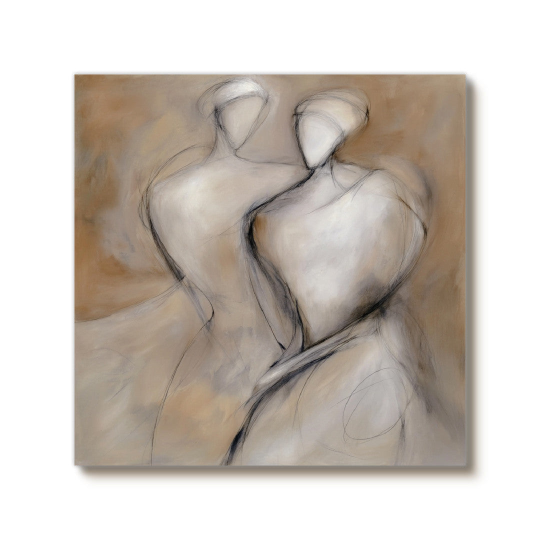 Tribal Imprint abstract figure artwork with textured symbolic forms