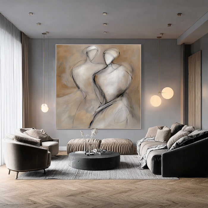 Tribal Imprint large textured figure wall art for contemporary decor