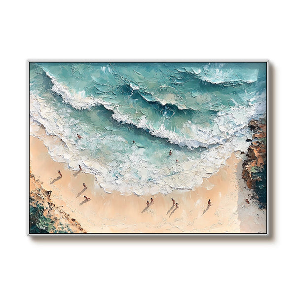 Seascape Abstract Canvas Art Painting - Tropical Holiday I - Hues Art Lab