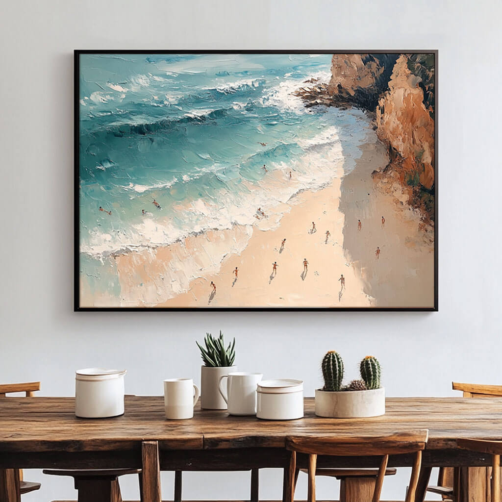 Seascape Abstract Canvas Art Painting - Tropical Holiday - Hues Art Lab