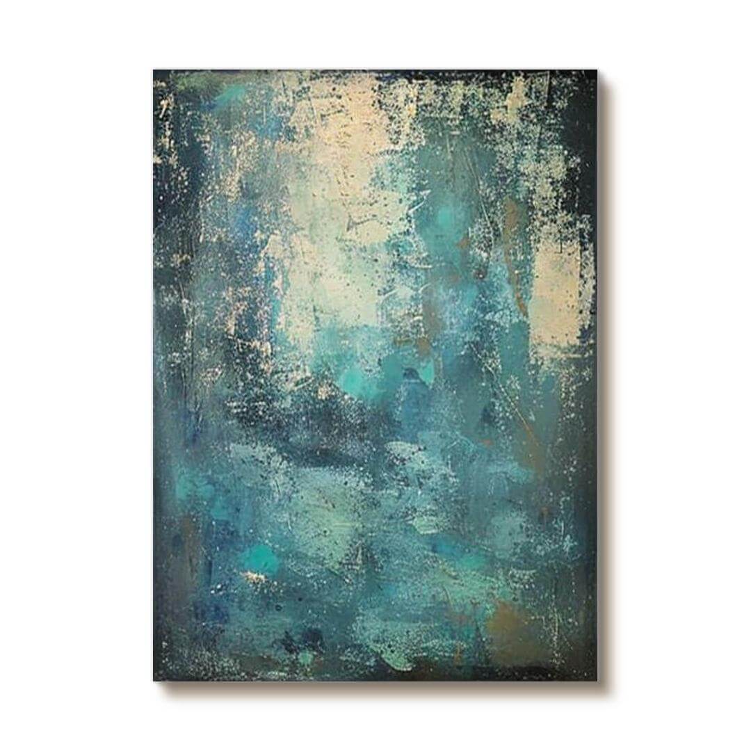 Original Wabi Sabi Abstract Art - Under The Sea - Hues Art Lab