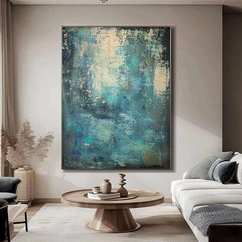 Original Wabi Sabi Abstract Art - Under The Sea - Hues Art Lab