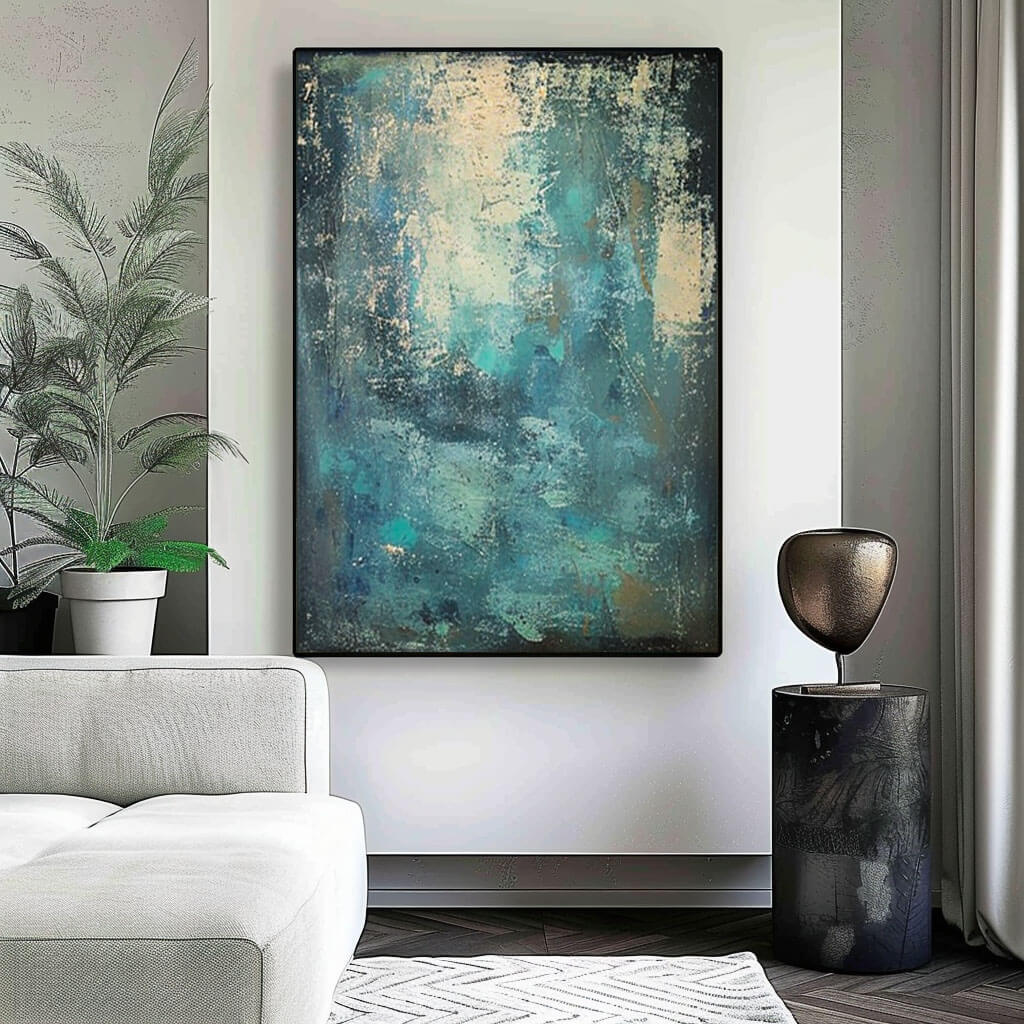 Original Wabi Sabi Abstract Art - Under The Sea - Hues Art Lab