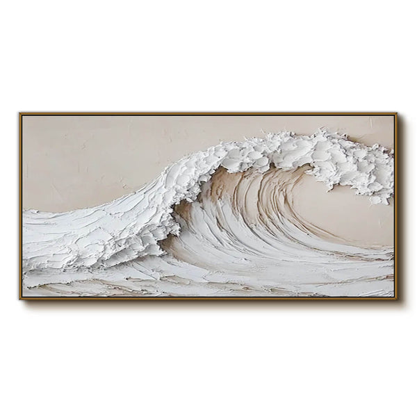 Plaster Textured Canvas Art Painting - Under the Wave I - Hues Art Lab