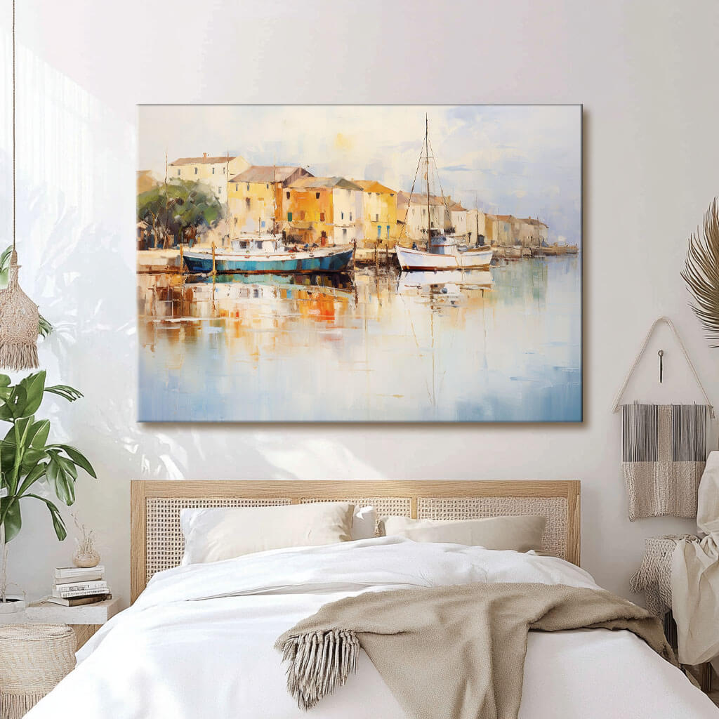 Landscape Wall Art Painting - Vessels at Rest - Hues Art Lab