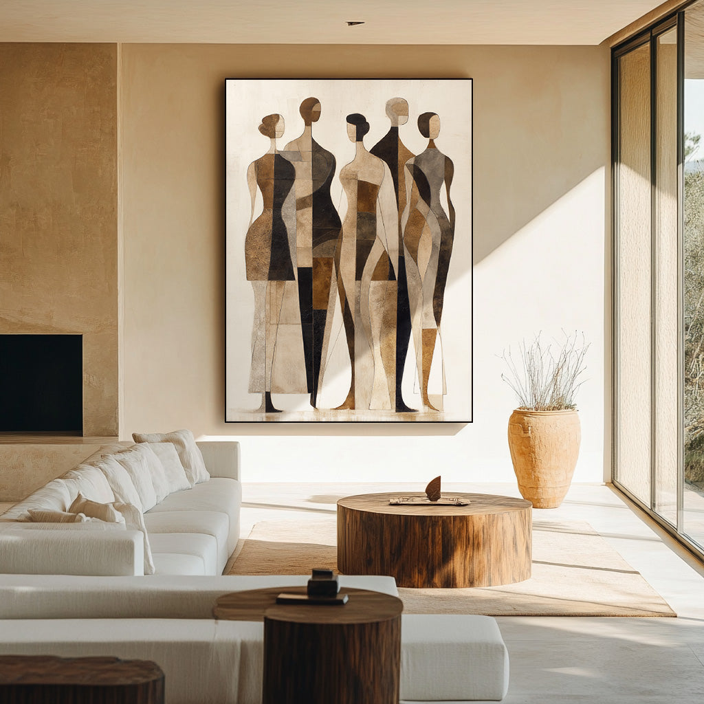 Walking Silhouettes gallery view of abstract figure canvas art