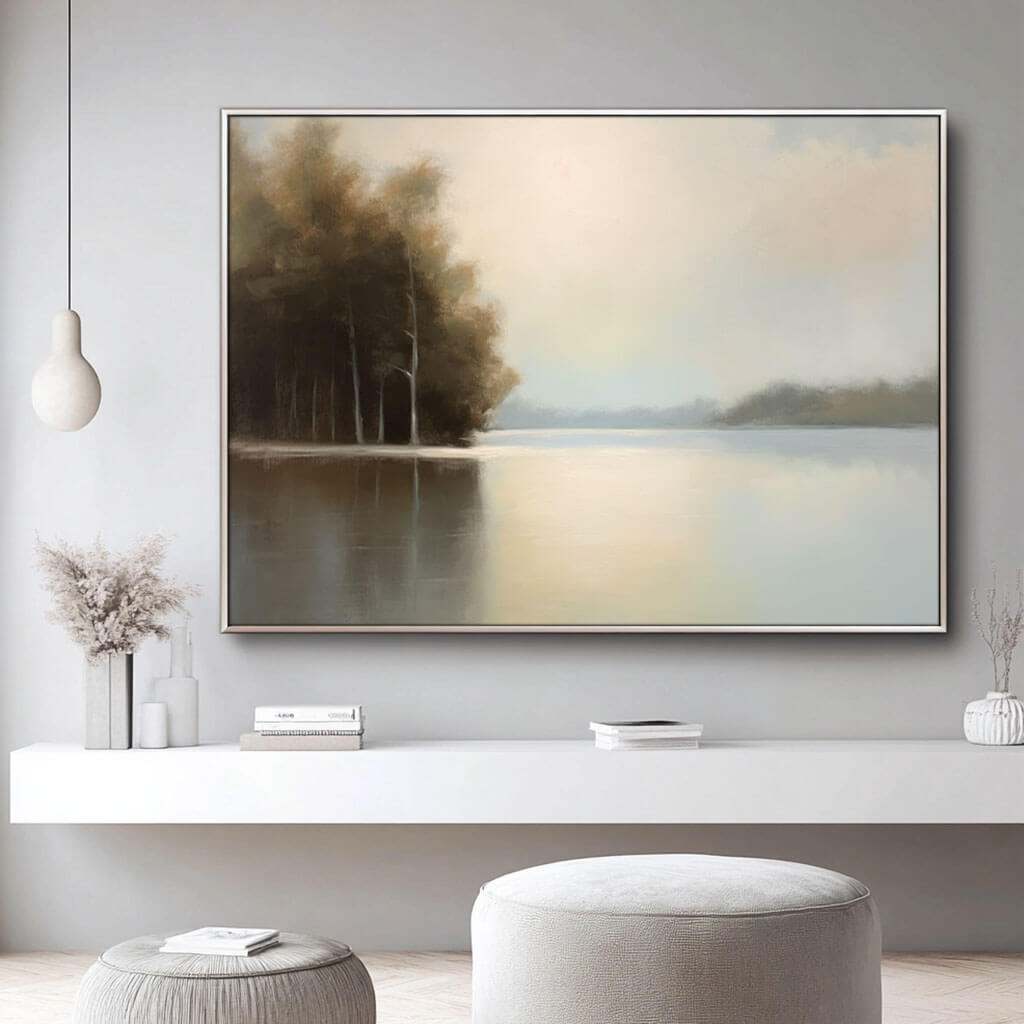 Landscape Abstract Wall Art - Waters Edge - Hues Art Lab