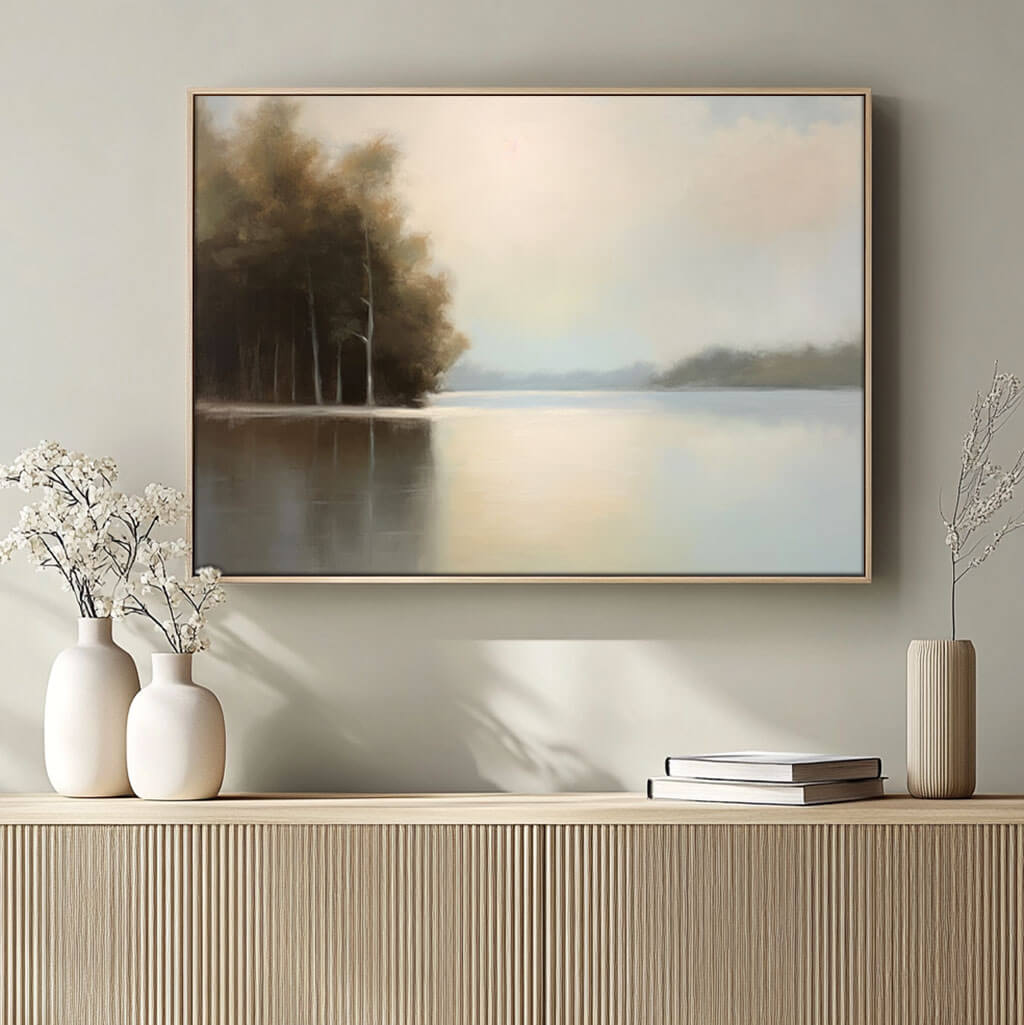 Landscape Abstract Wall Art - Waters Edge - Hues Art Lab